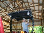 4-13-08 Brandi wiring the Big RED Beast's forward work lights.jpg